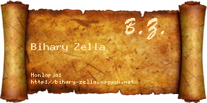 Bihary Zella névjegykártya